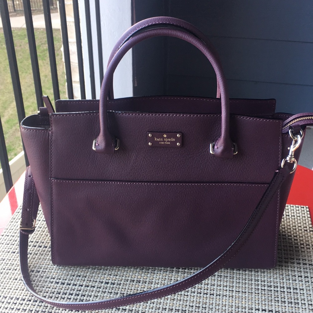 NWT Kate Spade Lana leather Satchel deep plum